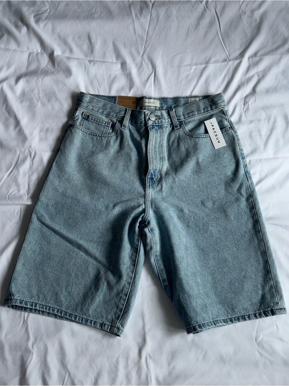 PacSun Men's Washed Light Blue Denim Shorts